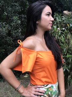 Blusa open shoulder coral - comprar online