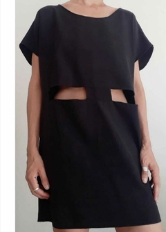 Vestido RECORTE CINTURA negro - comprar online