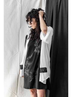 Kimono KIATO monocopia negro blanco