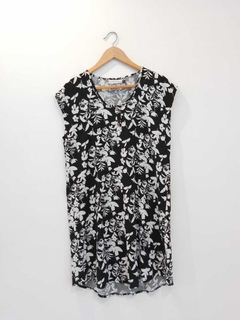 Vestido TUL flores negro