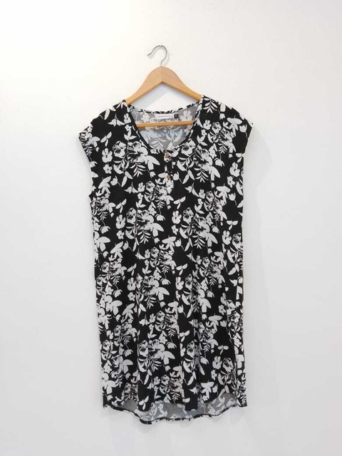 Vestido TUL flores negro