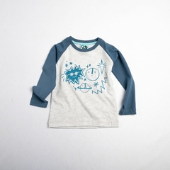 Remera ESTRELLAS gris azul - comprar online