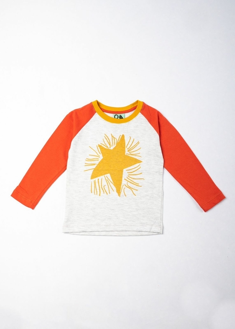 Remera FRANCU gris y rojizo