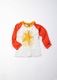 Remera FRANCU gris y rojizo - comprar online