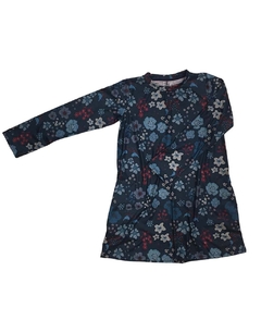 Vestido EVASE lanilla flores azules chicas - comprar online