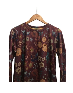 Vestido EVASE lanilla flores bordo chicas en internet