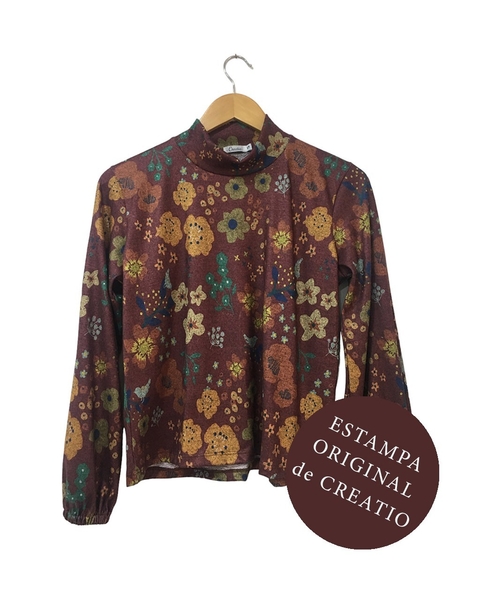 Sweater JULIETA flor bordo