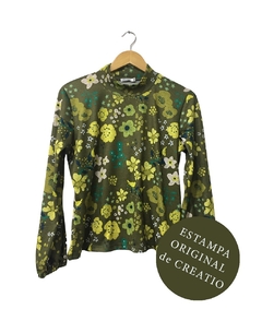 Sweater JULIETA flor verde