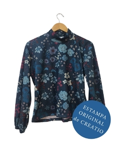 Sweater JULIETA flor azul