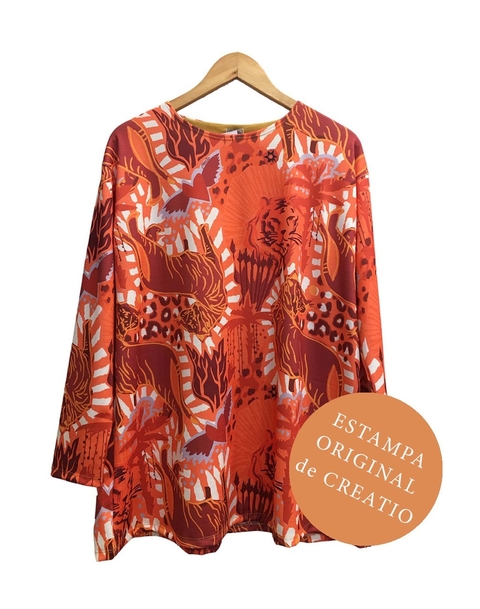 Remera FULL PRINT tigres rojos