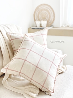 almohadón cuadrille rosa viejo~ - comprar online