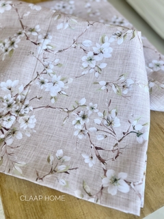 Mantel antimanchas flor cerezo beige~ - comprar online