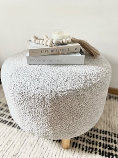 Puff boucle gris perla - comprar online