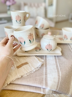 Mantel antimanchas rayas beige ~ en internet