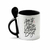 Caneca de cerâmica colorida com colher 325ml - Dia dos Namorados na internet