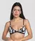 Top de Bikini de Triángulo con Estampado de Jaguar Negro