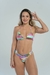 Braguita de Bikini Hilo Doble con Estampado de Palmeras Coloridas - Aleccra