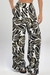 Pantalón Palazzo Zete con Estampado de Hojas Negras