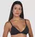 Top de Bikini de Triángulo Acanalado Negro - comprar online