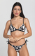Braguita de Bikini Estampado de Leopardo Negro con Lazos en los Lados - Aleccra