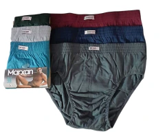 Imagem do Kit 3 Cuecas Slip Marxan Algodão cintura Reforçada com quatro costuras