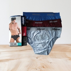 Kit 3 Cuecas Slip Algodão Cós Exposto Personalizado Marxan - Tenda das Cuecas - Meias e Pijamas
