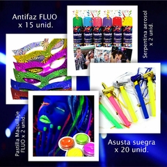 PACK "FLUO" 40/50 INVITADOS - Cotillón Reino Colosal