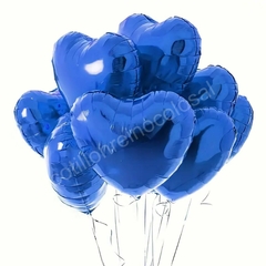 Globo metalizado "CORAZON AZUL" - comprar online