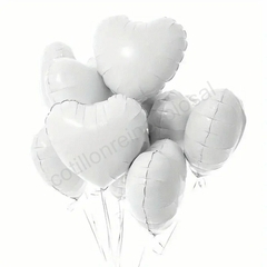 Globo metalizado "CORAZON BLANCO" - comprar online