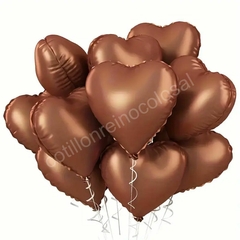 Globo metalizado "CORAZON CHOCOLATE" efecto mate - comprar online