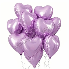 Globo metalizado "CORAZON LILA" - comprar online
