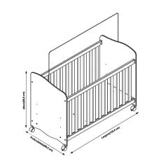 Berço Uli em MDF - Peroba