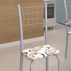 Mesa de Aço Dani 061 Branco com 4 cadeiras, Tampo Granito - Soma - comprar online