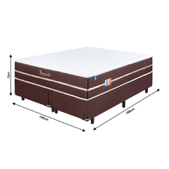 Conjunto Cama Box Queen Size 158cm Requinte com Molas Ensacadas - Sonos - EletromoveisClauro