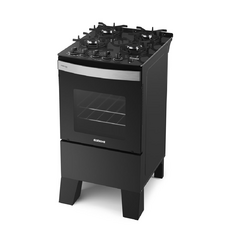 Fogão Itaglass Plus 4 Bocas Preto Mesa de Vidro, Acendimento Automático - Itatiaia - EletromoveisClauro
