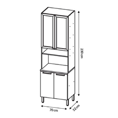Paneleiro Sálvia 2 Portas 70cm - Telasul na internet