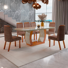 Sala de jantar Vigor Luxo com 6 cadeiras - Bom Pastor - comprar online