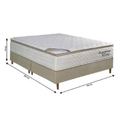 Conjunto Cama Box King Size 193cm Supremo D45, com pillow, Molas ensacadas - Bom Pastor na internet