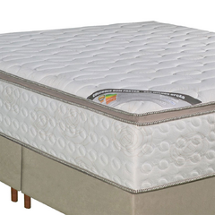 Conjunto Cama Box King Size 193cm Supremo D45, com pillow, Molas ensacadas - Bom Pastor - loja online