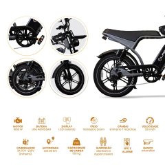 Bicicleta Elétrica Street 1000W 48V 15.6Ah | LAF - LAF TECH - comprar online