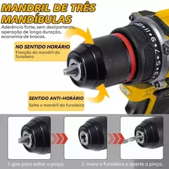 700W Furadeira Parafusadeira 18v 2 Baterias Furadeira De Impacto Elétrica Martelete Rompedor Com Acessórios - comprar online