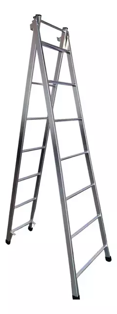 Escada Extensível 3 Em 1 Metalon Galvanizado 7 Degraus