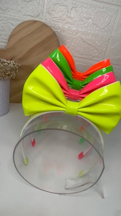 Kit Tiara Steffany neon c/ 2 - Entrelaçados Laços