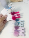 Hair clips coração glitter