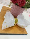 Laço Sara Duplo com Organza chuva de pérolas