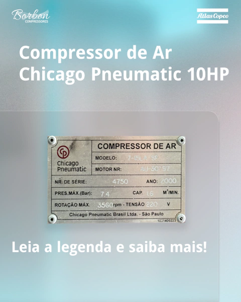Compressor Parafuso Chicago Pneumatic 7-15 LA S7 - comprar online