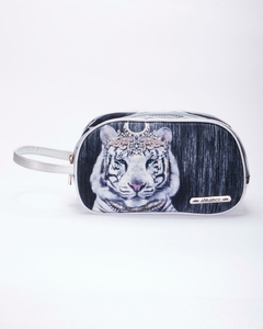COSMETIQUERA TRANSPARENTE LEON GRIS