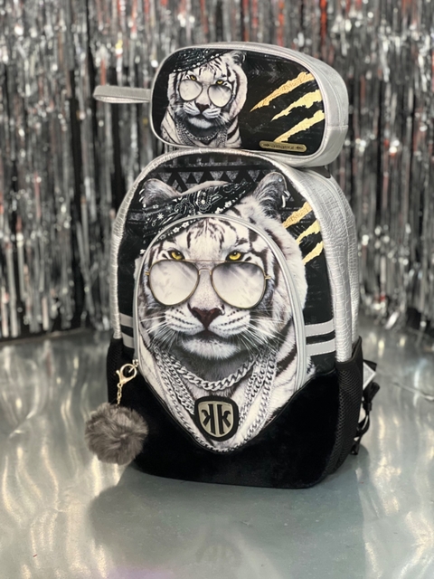 COSMETIQUERA PLATEADA TIGRE PODER RUSTICO