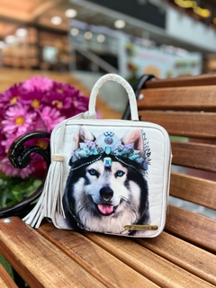 BOLSO CUADRADO BLANCO LOBO SIBERIANO - comprar en línea