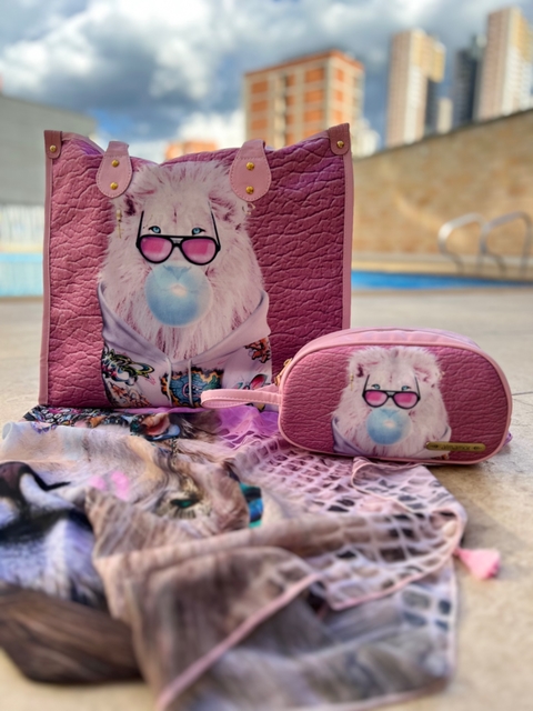 COSMETIQUERA/ BOLSO MINI DE MANO LEON FUCSIA PLAY